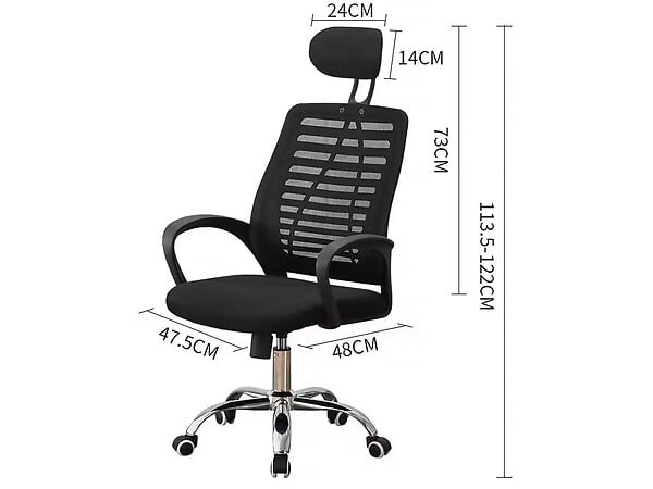 HABITAT ET JARDIN - Chaise de bureau ergonomique réglable en hauteur avec appuie tête "Sébastien" - Noir - large