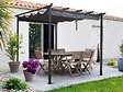 HABITAT ET JARDIN - Pergola en aluminium avec toit rétractable - 3 x 3 m - Gris - vignette