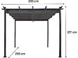 HABITAT ET JARDIN - Pergola en aluminium avec toit rétractable - 3 x 3 m - Gris - vignette