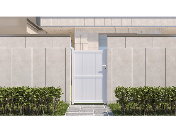HABITAT ET JARDIN - Portillon aluminium "Lola" - 101.2 x 155.9 cm - Blanc - large