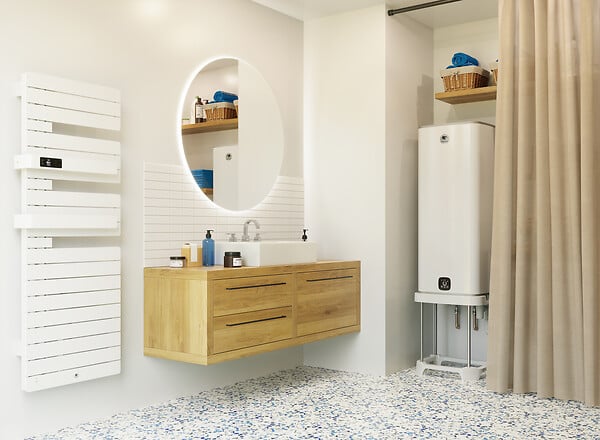 THERMOR - Trépied Malicio Compact - Hauteur tube: 525 mm - Hauteur piquage sol: 570 mm - Longueur X Largeur: 490X490 mm - large