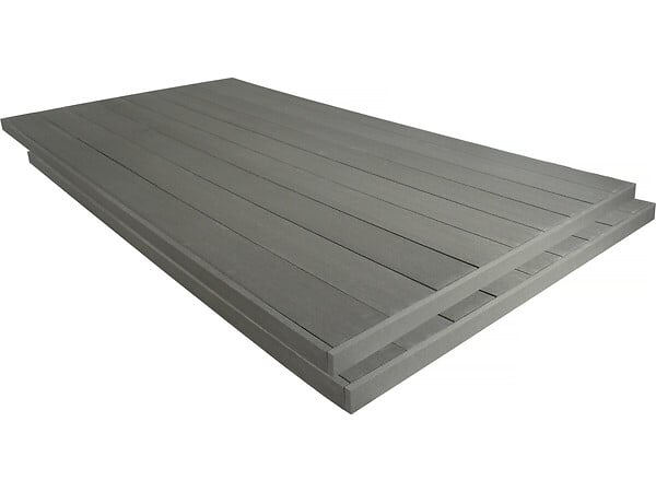 HABITAT ET JARDIN - Lot de 3 lames de terrasse composite pleines - Long: 2,4m - 1m2- Gris foncé - large