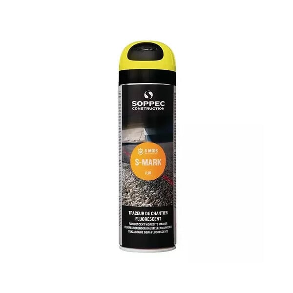 TOPCAR - SOPPEC - Aérosol traceur chantier fluo S-Mark - 10107 - Jaune fluo - large