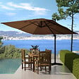 CONCEPT USINE - Ensemble parasol  marron 3x3m et 4 dalles à lester PALATINO - vignette