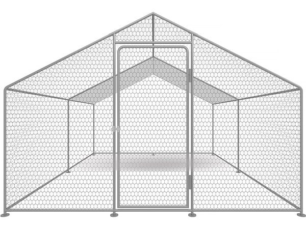 HABITAT ET JARDIN - Enclos à poules 9 m² parc grillagé 3 x 3 x 2 M acier galvanisé - large