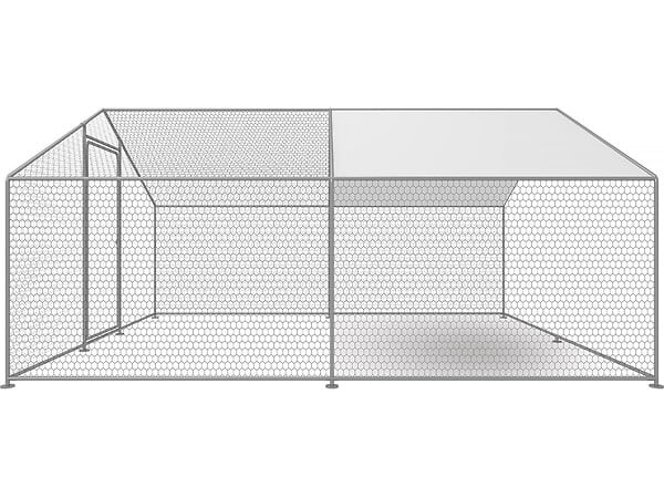 HABITAT ET JARDIN - Enclos à poules 9 m² parc grillagé 3 x 3 x 2 M acier galvanisé - large