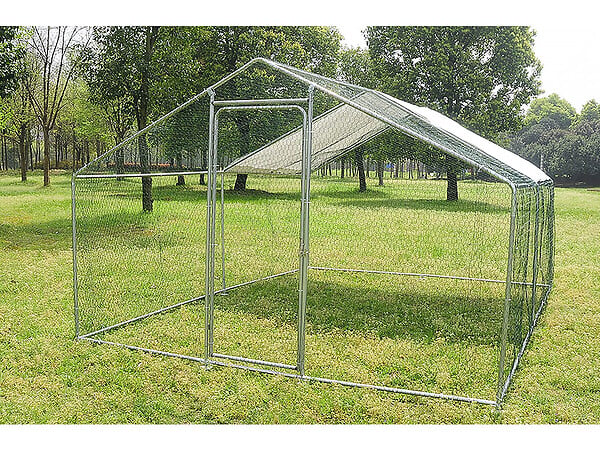 HABITAT ET JARDIN - Enclos à poules 9 m² parc grillagé 3 x 3 x 2 M acier galvanisé - large