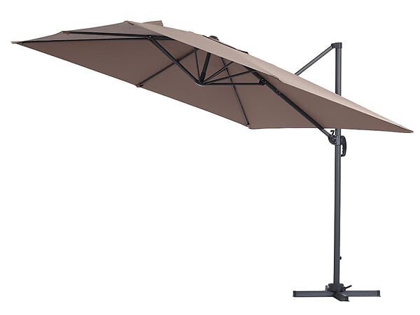 HABITAT ET JARDIN - Parasol déporté "Sun 3" - 3 x 3 m - Taupe - large