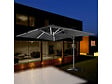 HABITAT ET JARDIN - Parasol jardin déporté led alu "Sun 3 Luxe" 3 x 3 m - Noir - vignette