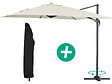 HABITAT ET JARDIN - Parasol jardin déporté Alu "Sun 3" - Carré - 3 x 3 m - Ecru + housse de protection - vignette