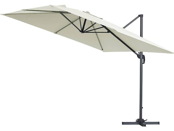HABITAT ET JARDIN - Parasol jardin déporté Alu "Sun 3" - Carré - 3 x 3 m - Ecru + housse de protection - large