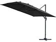HABITAT ET JARDIN - Parasol jardin déporté Alu "Sun 3" - Carré - 3 x 3 m - Noir + housse de protection - vignette