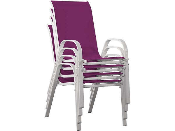 HABITAT ET JARDIN - Table et chaises de jardin en textilène "Cordoba" - Phoenix - 6 places - Fuschia - large