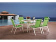 HABITAT ET JARDIN - Table et chaises de jardin en textilène "Cordoba" - Phoenix - 6 places - Vert - vignette