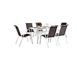HABITAT ET JARDIN - Table et chaises de jardin en textilène "Cordoba" - Phoenix -  6 places - Taupe - vignette