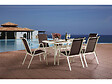 HABITAT ET JARDIN - Table et chaises de jardin en textilène "Cordoba" - Phoenix -  6 places - Taupe - vignette