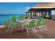HABITAT ET JARDIN - Table et chaises de jardin en textilène "Cordoba XL 180" - Phoenix - 8 places - Vert - vignette