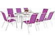 HABITAT ET JARDIN - Table et chaises de jardin en textilène "Cordoba XL 180" - Phoenix - 8 places - Fuschia - vignette