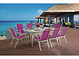 HABITAT ET JARDIN - Table et chaises de jardin en textilène "Cordoba XL 180" - Phoenix - 8 places - Fuschia - vignette