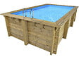 HABITAT ET JARDIN - Piscine bois rectangle " Aruba "- 5.00 x 3.00 x 1.24 m + Mini pompe à chaleur 3.5kW - Métal - Gris - vignette