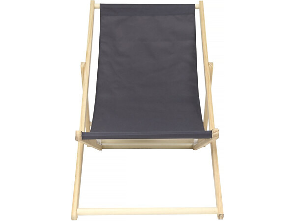 HABITAT ET JARDIN - Lot de 2 transats en bois "Chilienne" - 107 x 56.5 x 81 cm - Gris - large