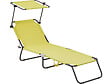 HABITAT ET JARDIN - Bain de soleil pliable "Lazy" - Avec pare soleil - Jaune - vignette