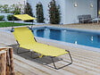 HABITAT ET JARDIN - Bain de soleil pliable "Lazy" - Avec pare soleil - Jaune - vignette