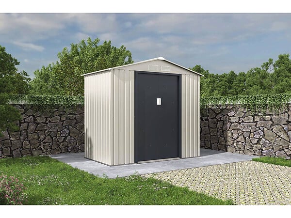 HABITAT ET JARDIN - Abri de jardin métal "Nebraska" - 4.07 m² - Beige/Gris anthracite - large