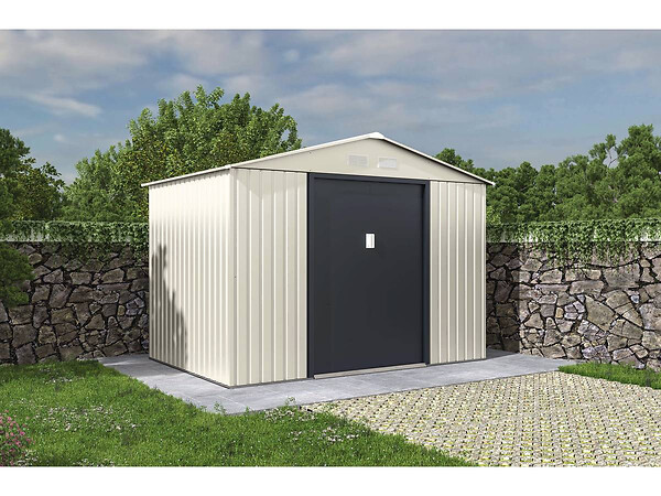 HABITAT ET JARDIN - Abri de jardin métal "Nebraska" - 5,29 m2 (4,83 m2 au sol) - Beige - large