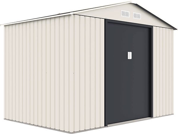 HABITAT ET JARDIN - Abri de jardin métal "Nebraska" - 5,29 m2 (4,83 m2 au sol) - Beige - large