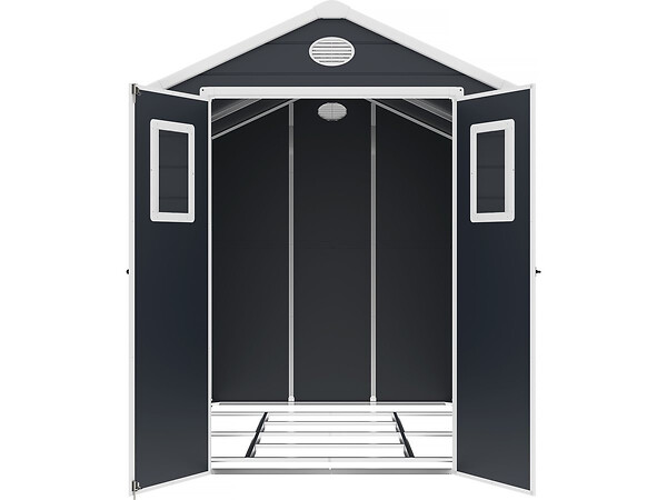 HABITAT ET JARDIN - Abri de jardin résine "Texas" - 5.23 m² - kit d'ancrage inclus  - Anthracite - large
