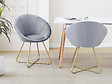 HABITAT ET JARDIN - Lot de 2 chaises de la salle a manger en velours "Rosalie" - Gris - vignette