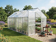 HABITAT ET JARDIN - Serre jardin polycarbonate 370 x 190 x 195 cm "Basilic" - 7,03 m² - Gris - vignette