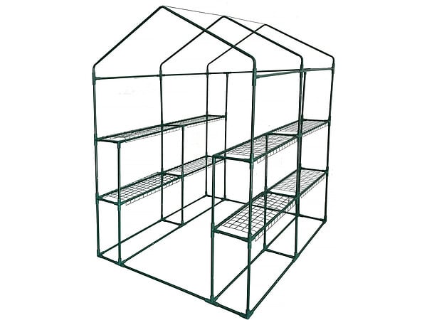 HABITAT ET JARDIN - Serre tomates de jardin avec étagères "Lys" - 2.04 m² - 130g - Vert - large
