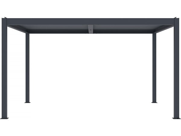 HABITAT ET JARDIN - Pergola bioclimatique motorisé avec led "Windsor" en aluminium 3 x 4 - Gris - large