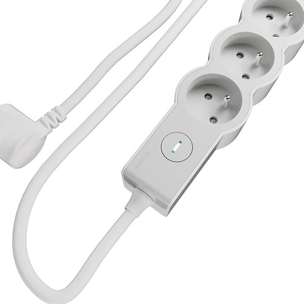 LEGRAND - Multiprise fb 4x2p+t standard interrupteur 3m blanc/gris - large