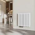 EMKE - EMKE Radiateur Chauffage Central Vertical 63 x 62 cm 805W Double Panneau en Acier Blanc – Radiateur Eau Chaude Mural Design - vignette
