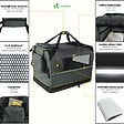VOUNOT - Sac transport pliable chien chat caisse cage portable 50x35x36cm gris - vignette