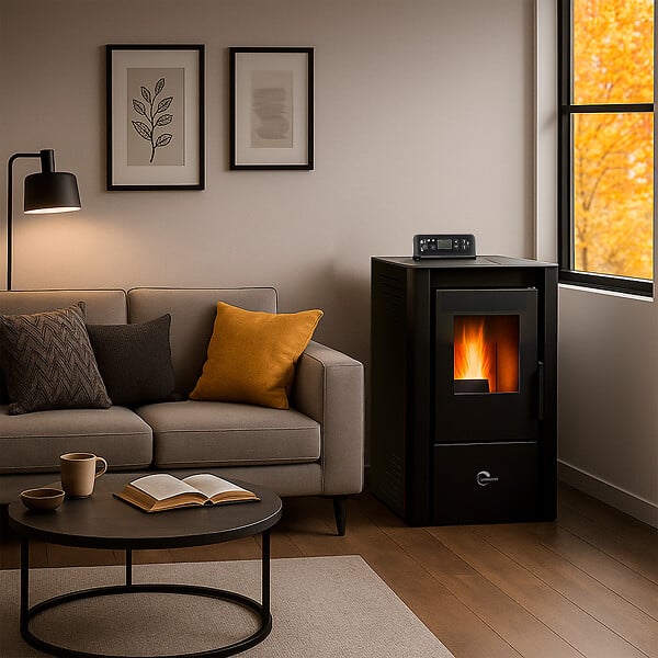 SANNOVER - Poêle à granulés étanche Anita 9,4 kW Noir Sannover - large