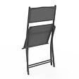 ID MARKET - Lot de 6 chaises de jardin pliantes BASTIA métal et textilène gris anthracite - vignette
