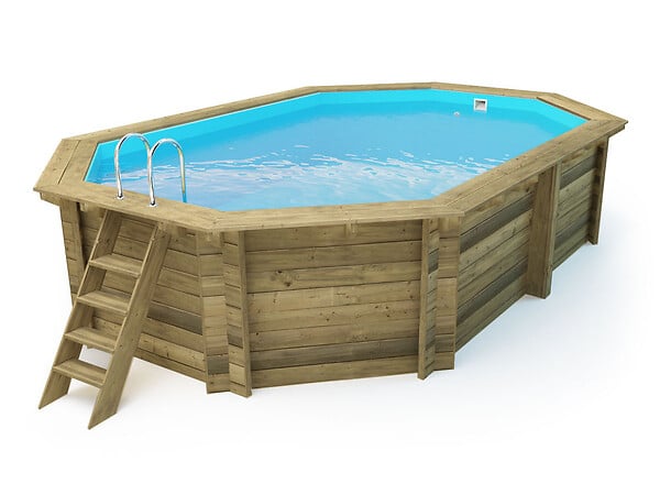 HABITAT ET JARDIN - Piscine bois " Miami 130 " - 4.86 x 3.36 x 1.30 m - large