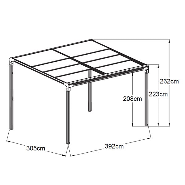 CERLAND - PERGOLA BOIS 3,92X3,08X2,63M - large