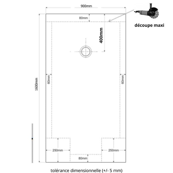 PLANETE BAIN - Receveur de douche grande taille 90x160 noir - large