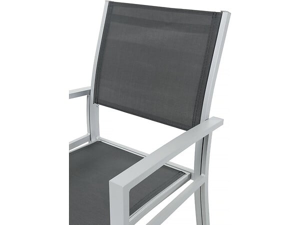 HABITAT ET JARDIN - Table extensible et chaises de jardin en aluminium "Lagos" - 200/320 x 105 x 76 cm - 12 places - Gris foncé - large