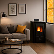 SANNOVER - Poêle à granulés étanche Anita 9,4 kW Noir Sannover + Kit d'installation - vignette