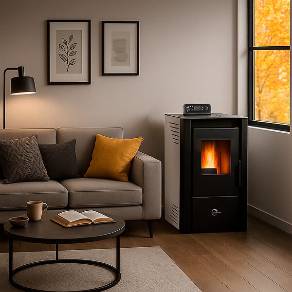 SANNOVER - Poêle à granulés air Anita 9,4 kW Blanc Sannover - large