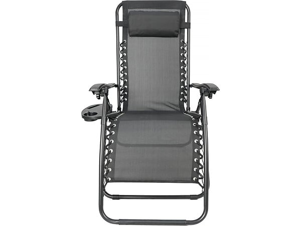 HABITAT ET JARDIN - Lot de 2 Fauteuils de jardin inclinable zéro gravité "Sintra" - Noir - large