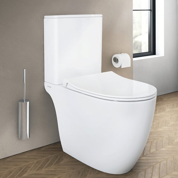 VITRA - WC à poser sans bride VitrA Sento + abattant slim frein de chute blanc - large