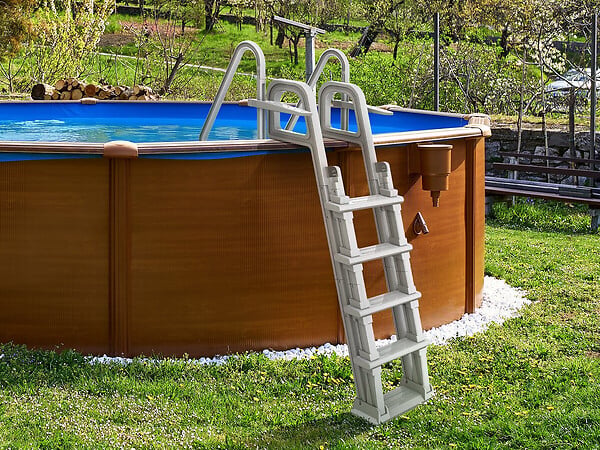 HABITAT ET JARDIN - Escalier double piscine "Mario" avec système de sécurité enfant - large