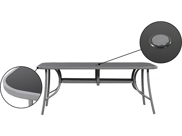 HABITAT ET JARDIN - Table et chaises de jardin en textilène "Cordoba XL 180" - 8 places - Gris - large